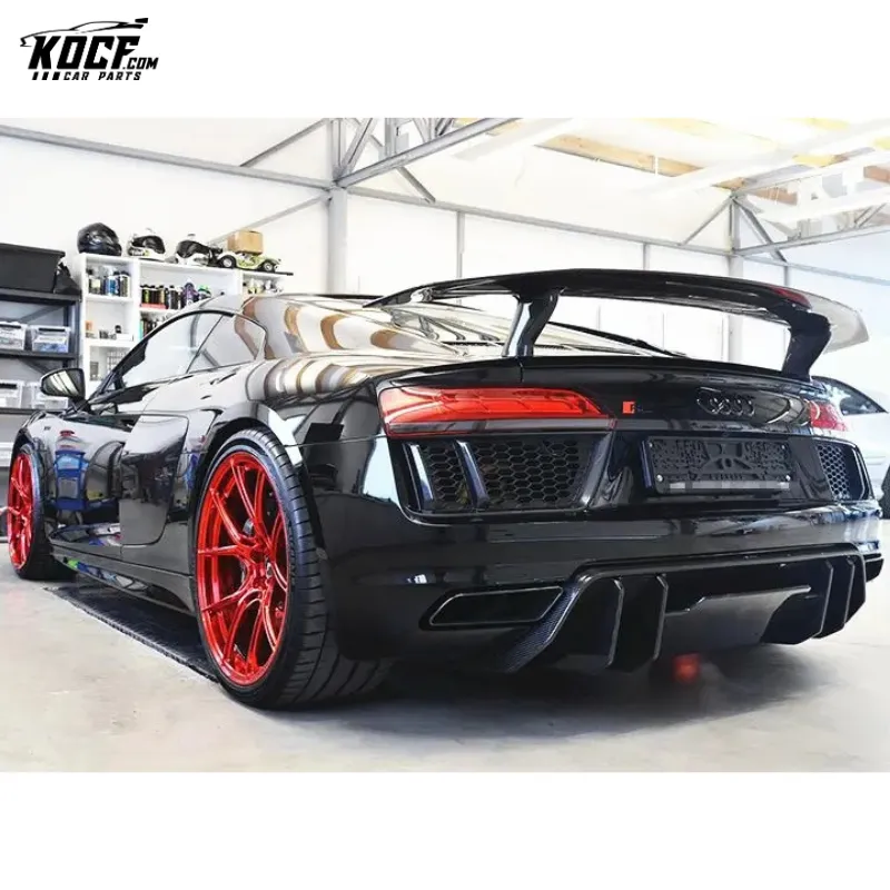 2017-2019 Vor Style Carbon Fiber Rear Bumper GT Diffuser Valance Spoiler For Audi R8 V10