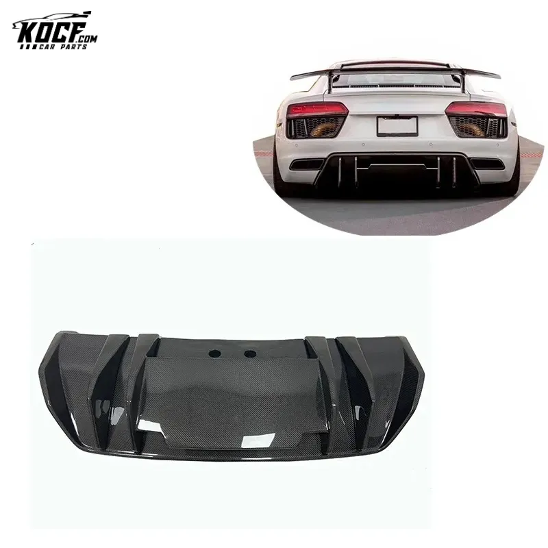 2017-2019 Vor Style Carbon Fiber Rear Bumper GT Diffuser Valance Spoiler For Audi R8 V10