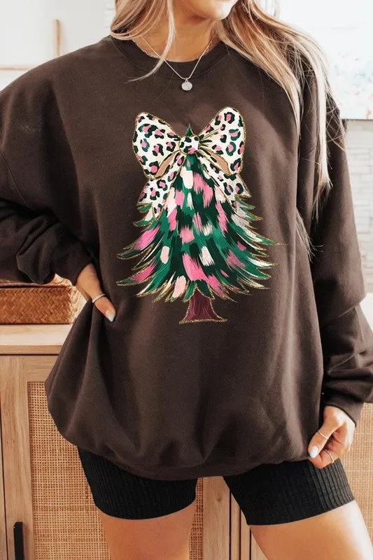 Accents of Pink Christmas Tree Sweatshirt