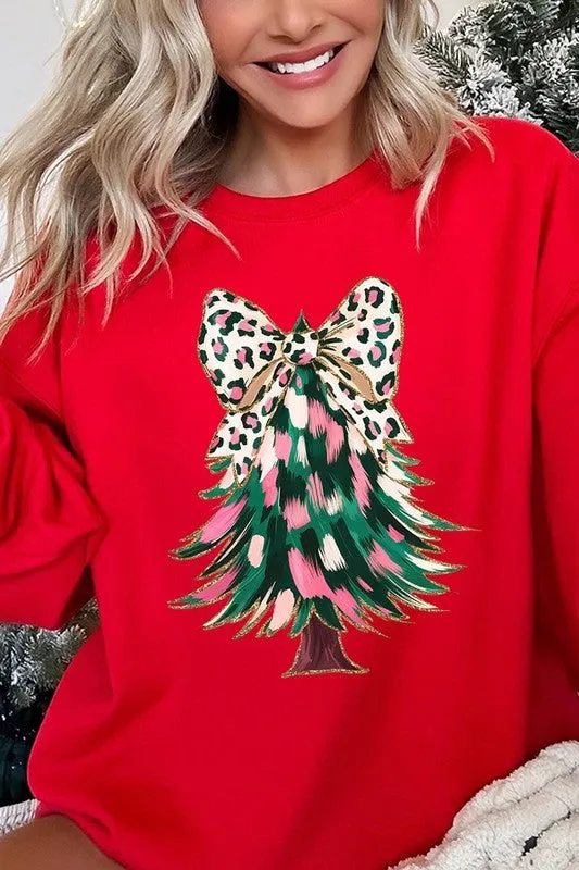 Accents of Pink Christmas Tree Sweatshirt