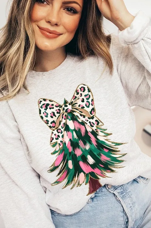 Accents of Pink Christmas Tree Sweatshirt