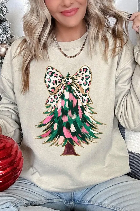 Accents of Pink Christmas Tree Sweatshirt