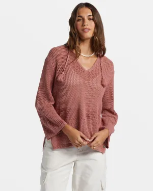 After Beach Break V-Neck Sweater - Ash Rose