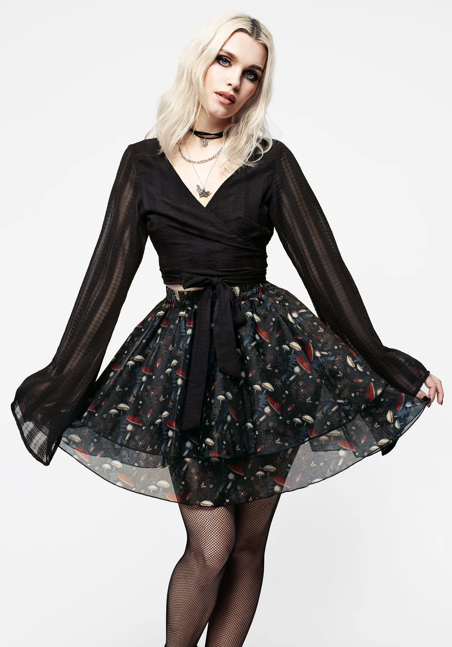 Amanita Organza Layered Mini Skirt