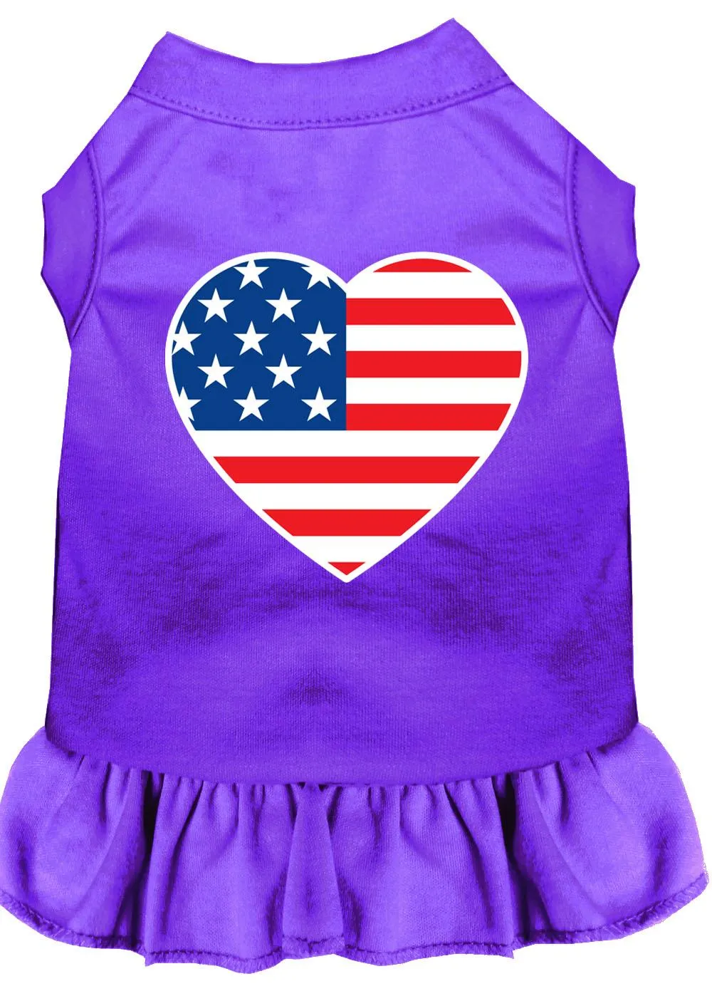 American Flag Heart Screen Print Dress Purple 4x (22)