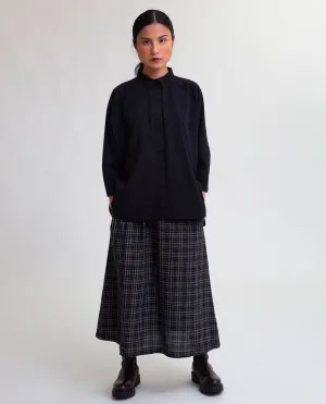 Ashley-Cay Organic Cotton Skirt In Black & White Check