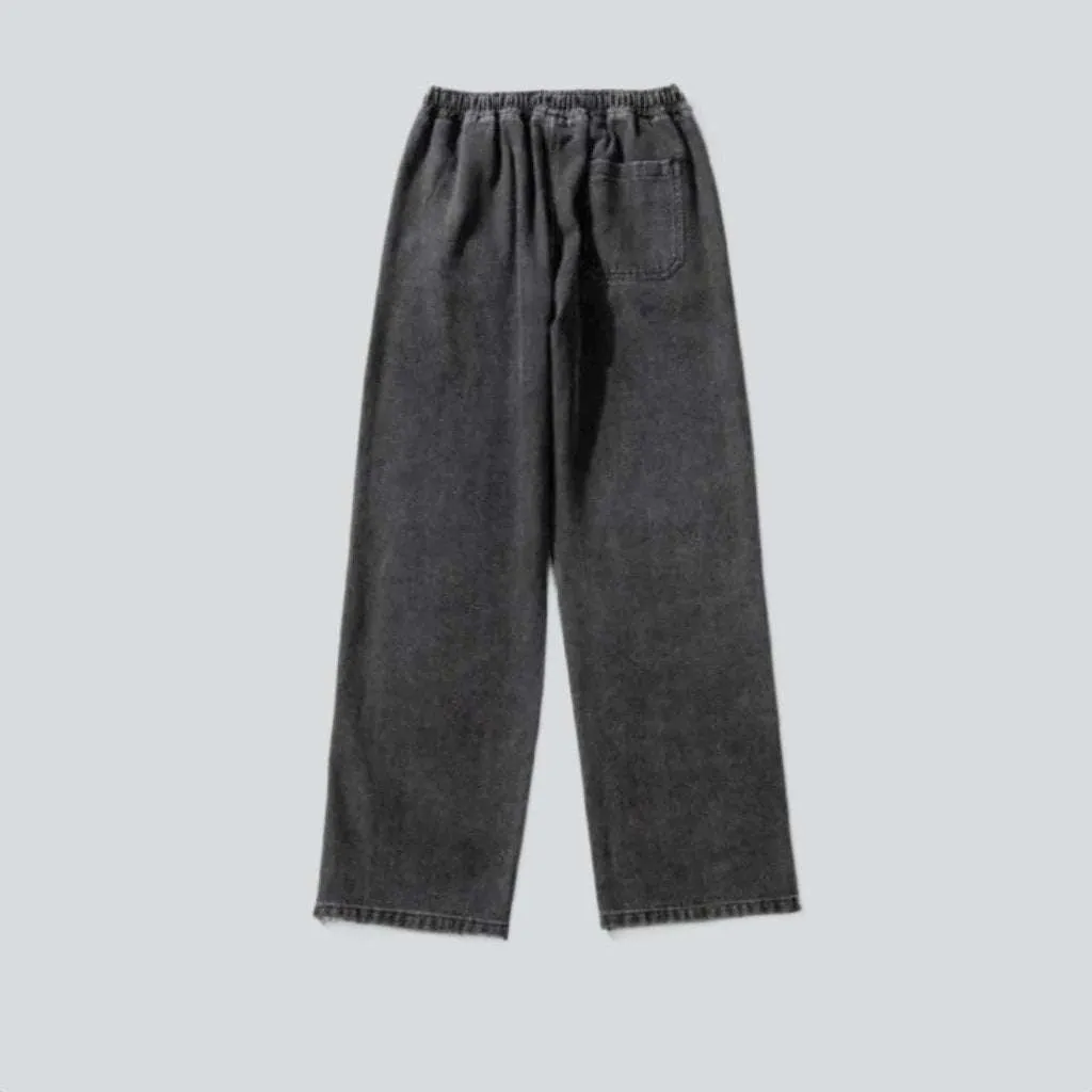 Baggy denim joggers for men