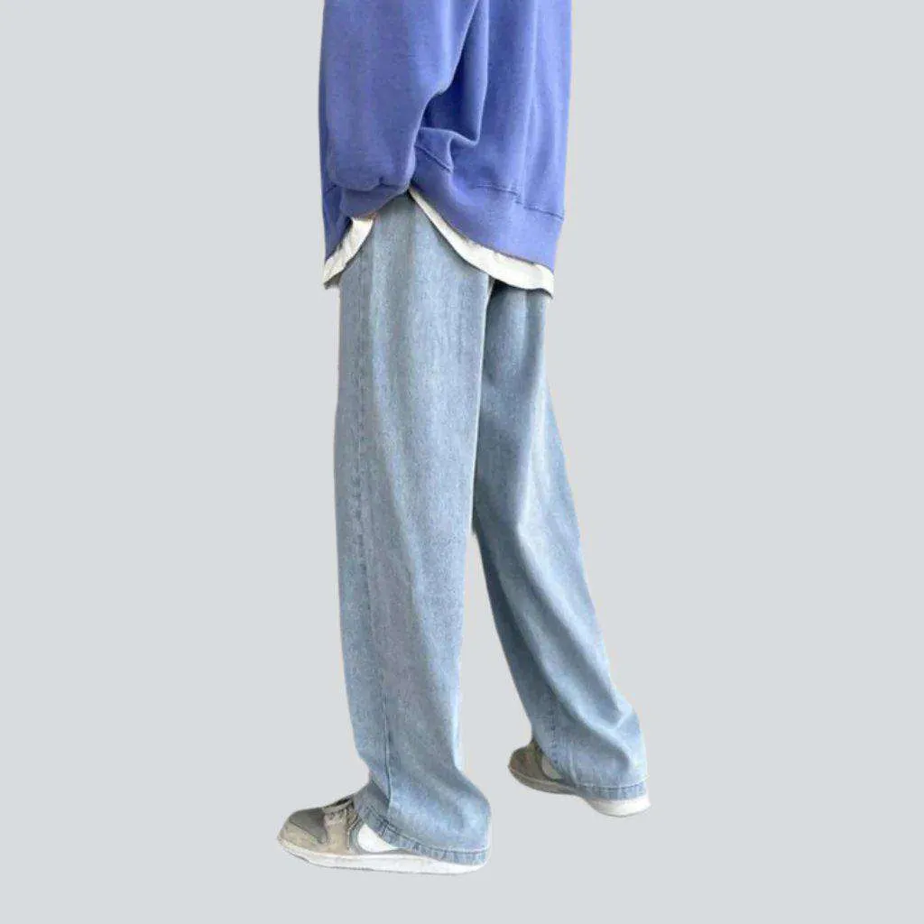 Baggy denim joggers for men