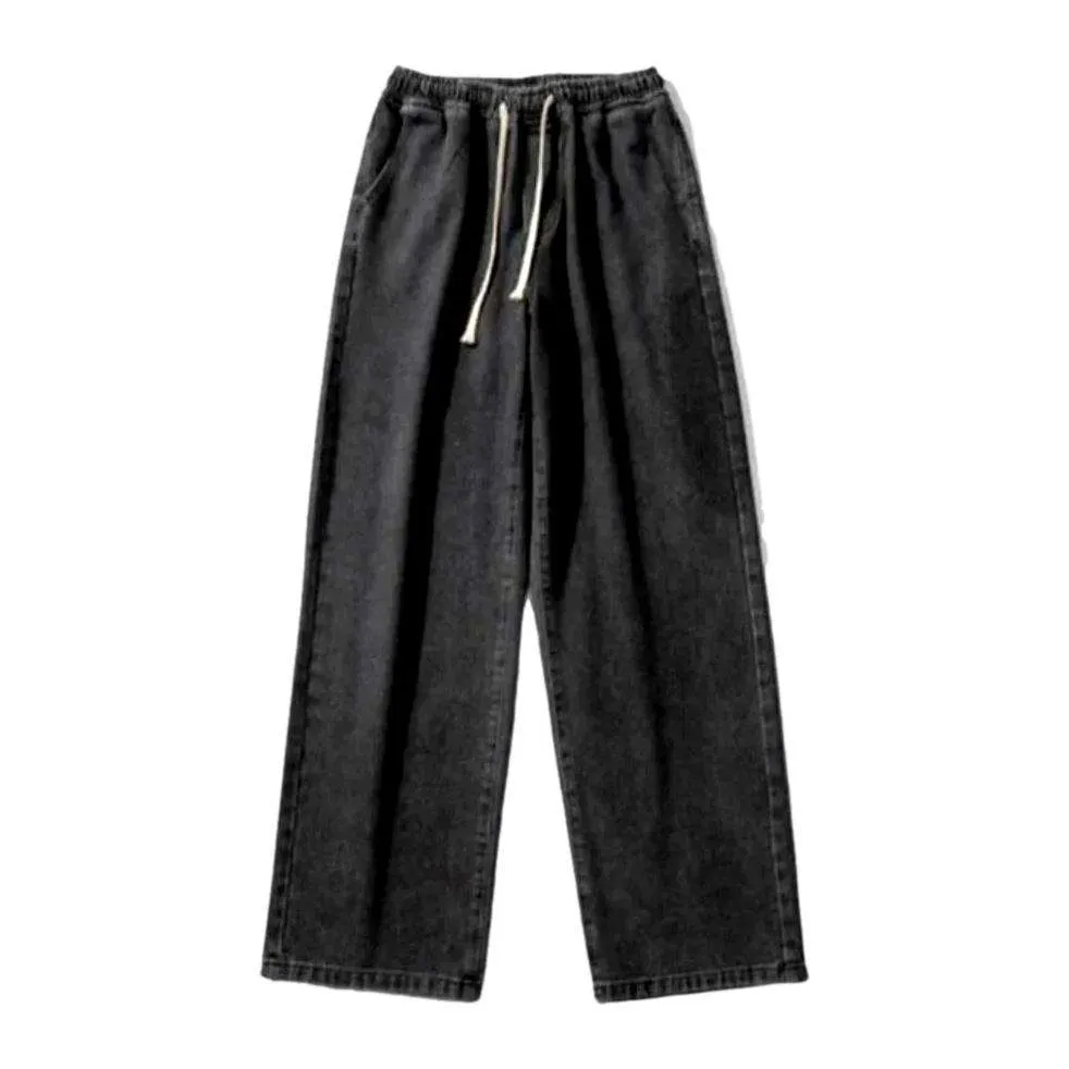 Baggy denim joggers for men