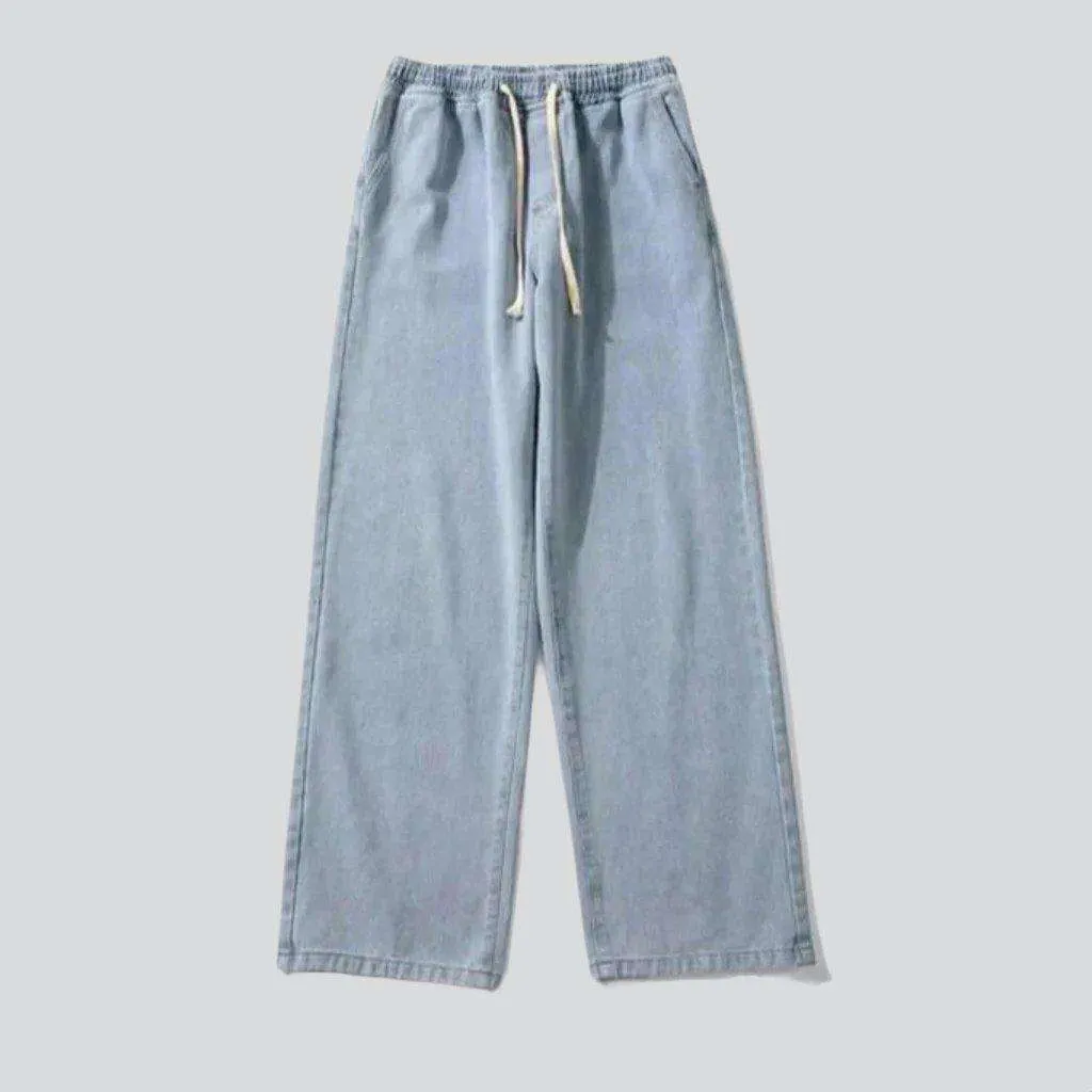 Baggy denim joggers for men