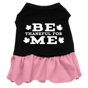 Be Thankful for Me Screen Print Dress Black with Pink Lg (14)