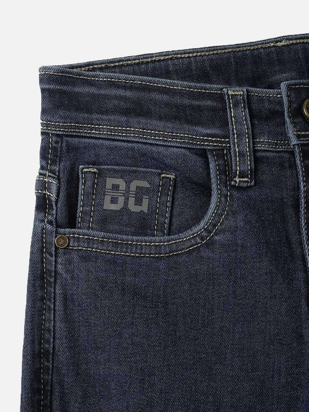 Blue Giraffe Boys Blue Washed Mid-Rise Bootcut Jeans