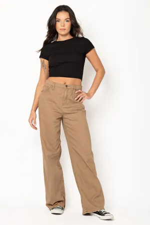 Celebrity Pink Twill Wide-Leg Pant