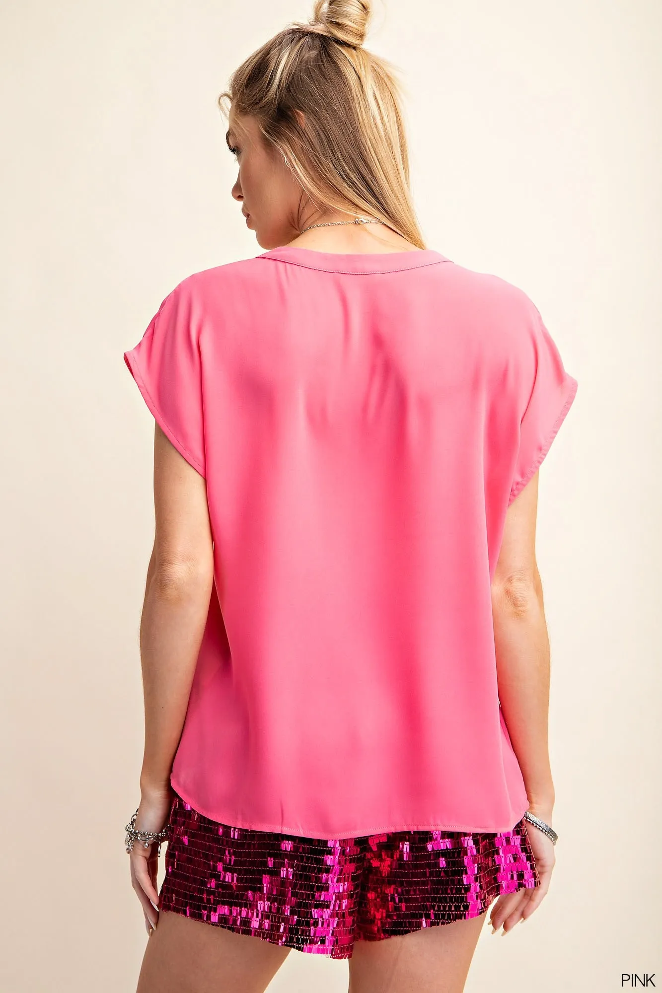 Chic Short Sleeve Blouse Top - Final Sale