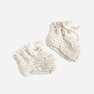 Classic Cream Hand Knit Booties (0-12m)