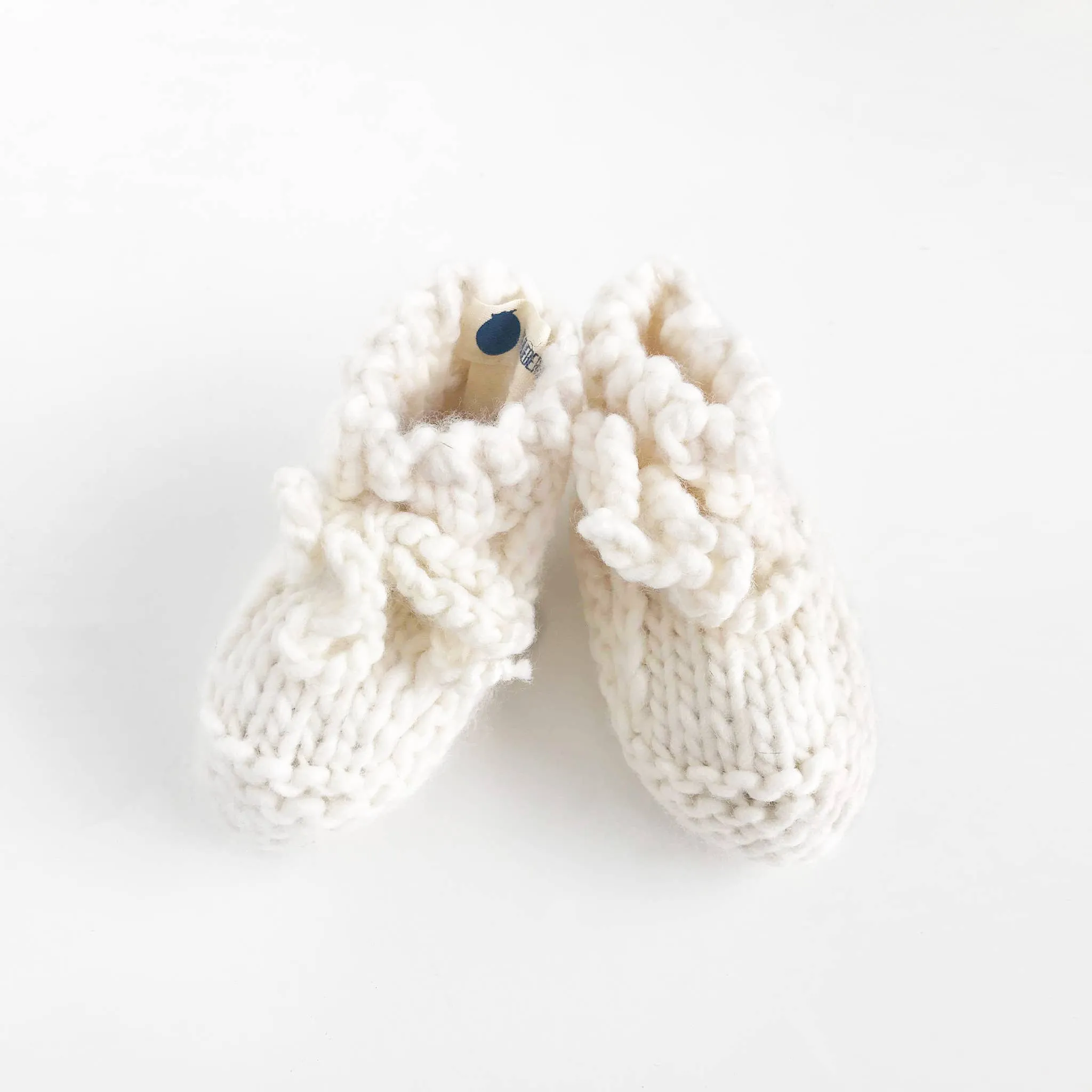 Classic Cream Hand Knit Booties (0-12m)