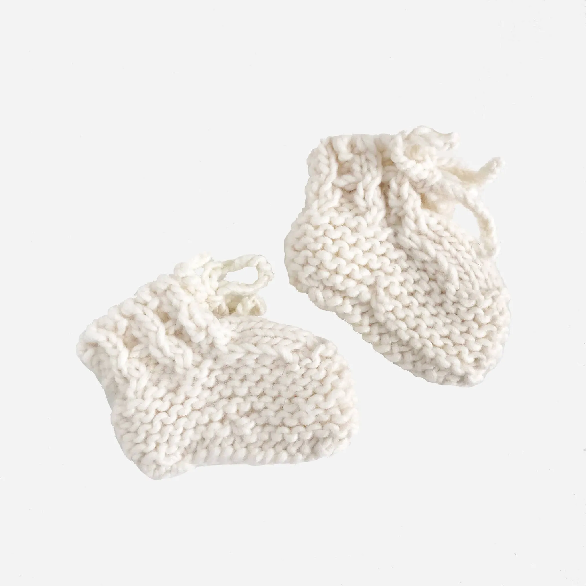 Classic Cream Hand Knit Booties (0-12m)