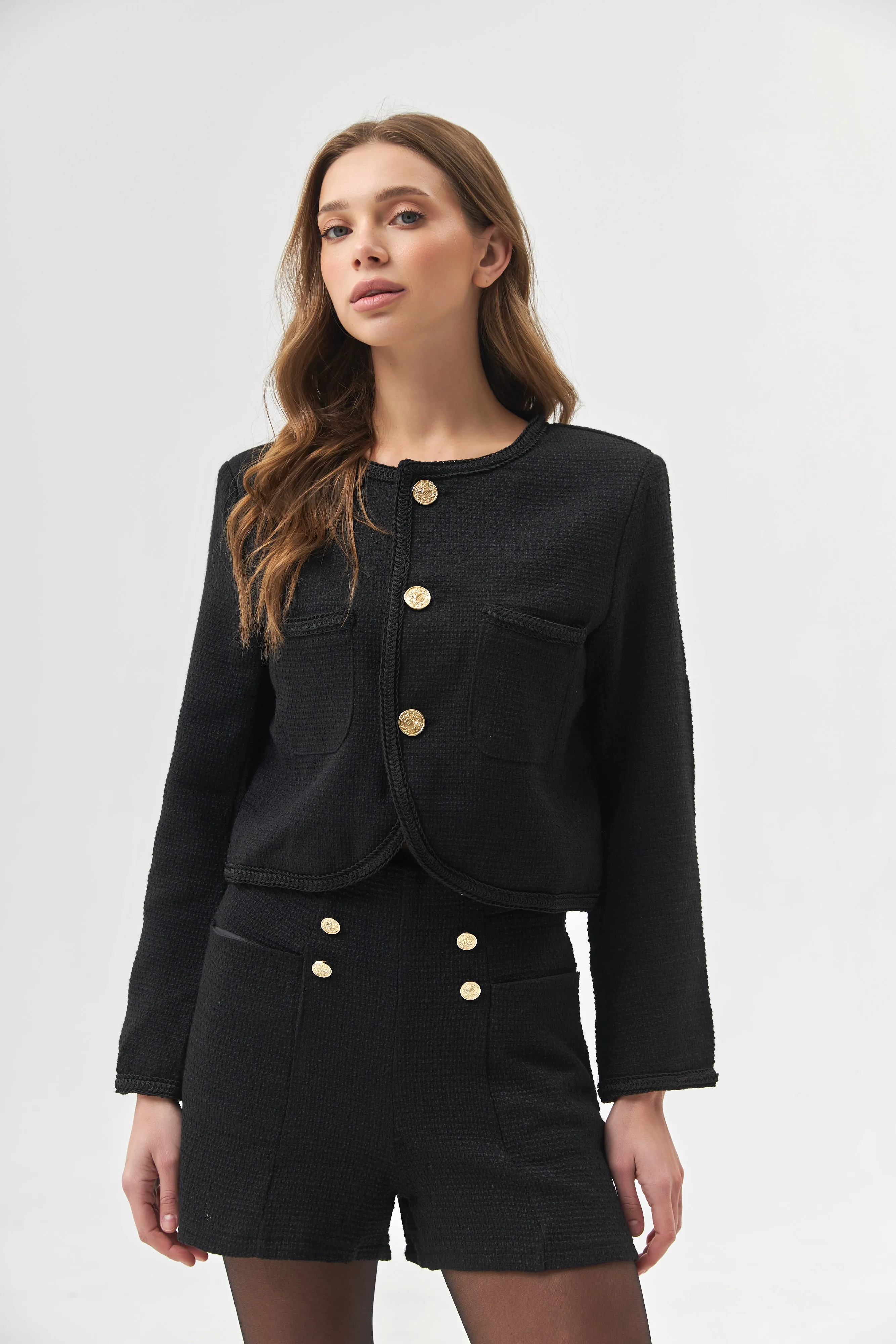 Cropped Jacket with Pockets