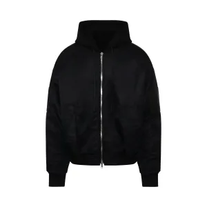 Detachable Hooded Ma1 Jacket in Black