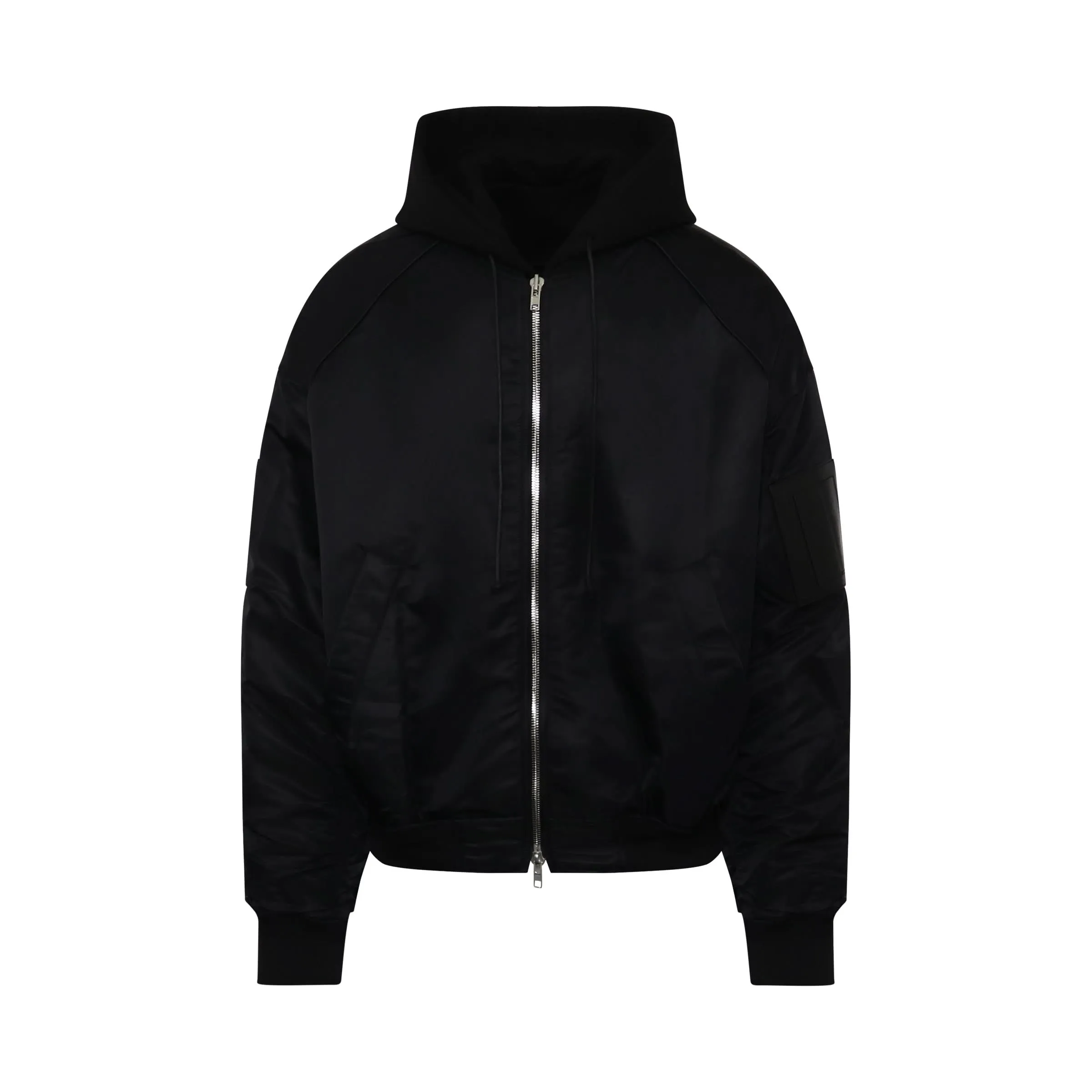 Detachable Hooded Ma1 Jacket in Black