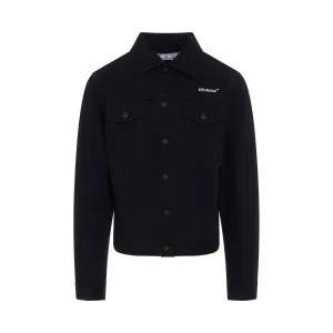 Diagonal Tab Slim Fit Denim Jacket in Black/White