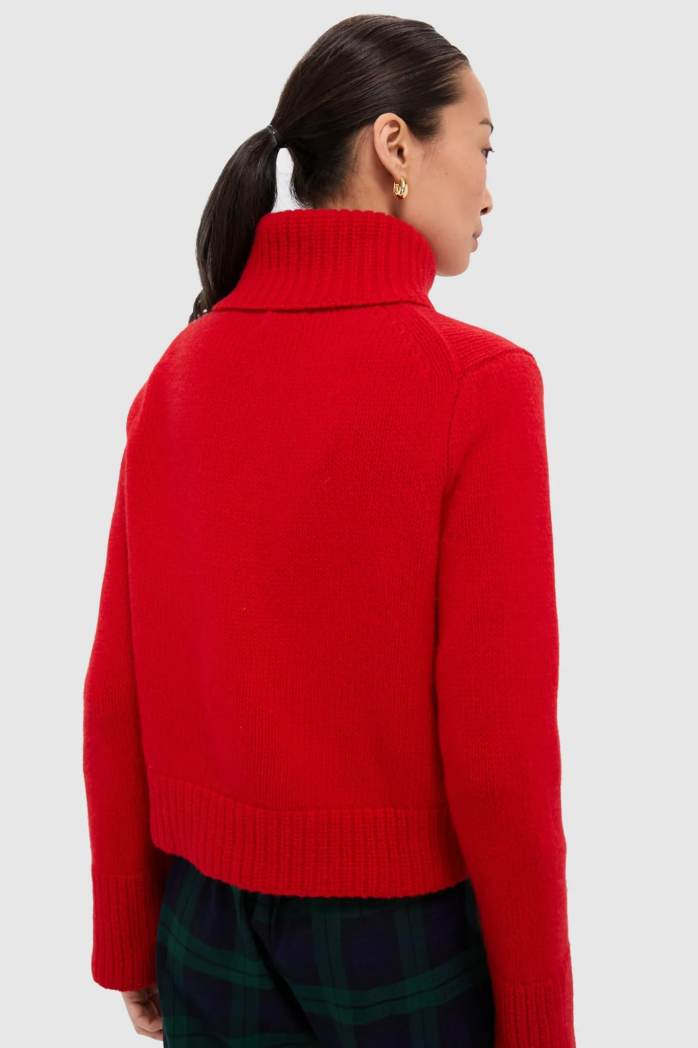 Fall Red Wool Cashmere Blend Turtleneck