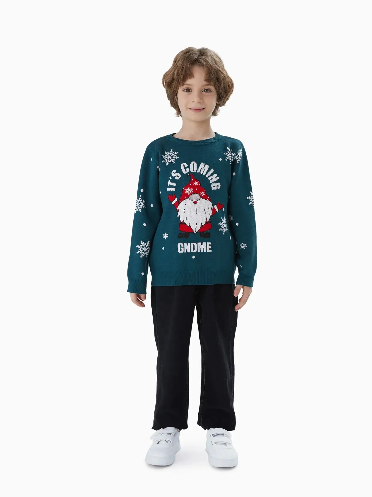 Family Matching Christmas Sweater With Snowflake Details