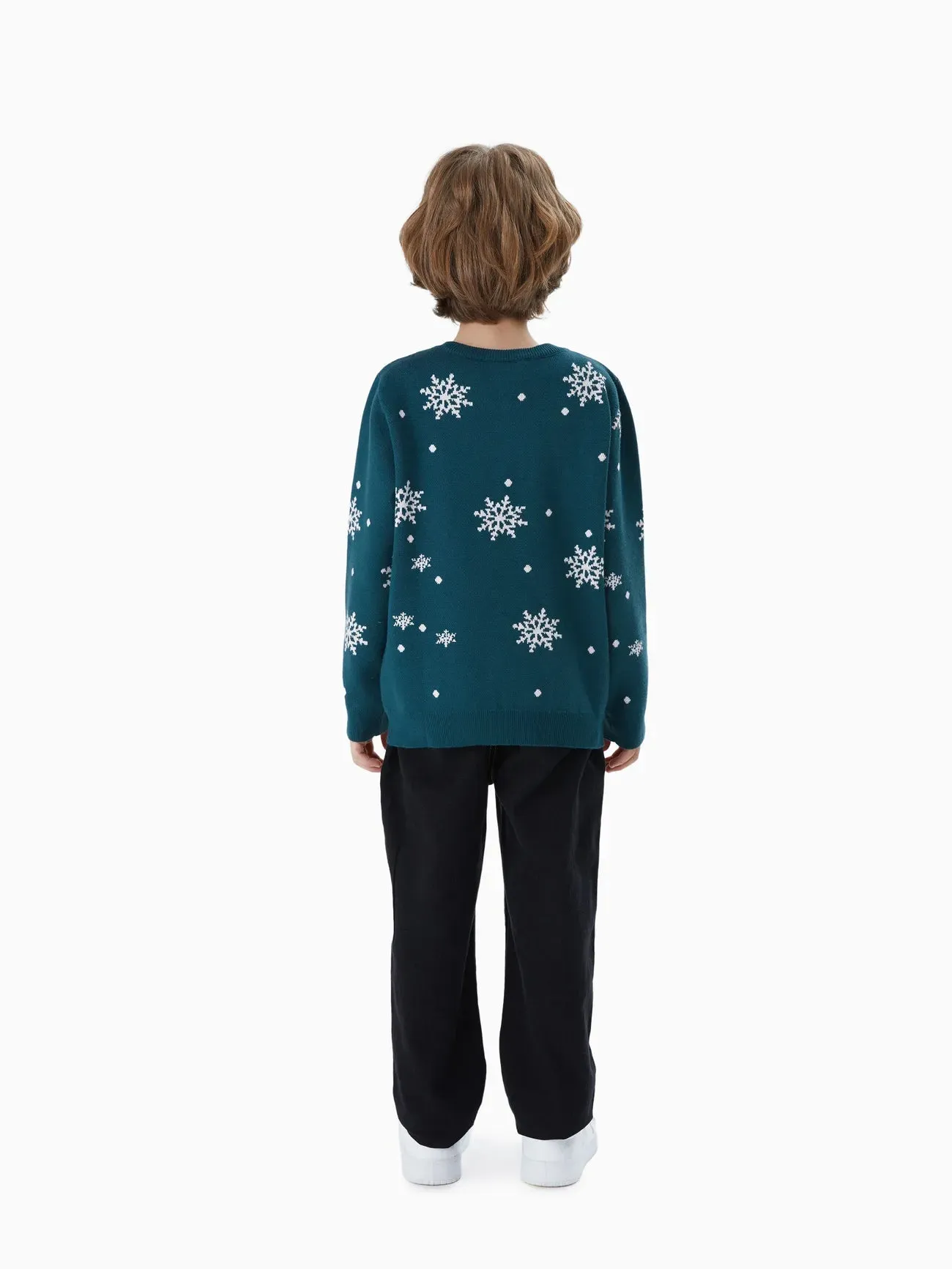 Family Matching Christmas Sweater With Snowflake Details