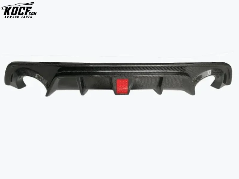 FITS 18-21 INFINITI Q50 CARBON FIBER REAR BUMPER DIFFUSER LIP W/LED BRAKE LIGHT