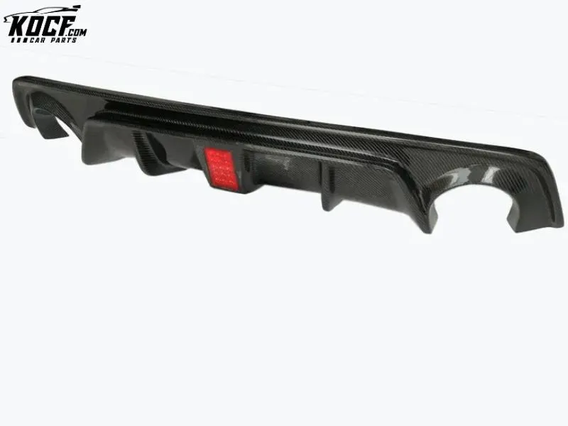 FITS 18-21 INFINITI Q50 CARBON FIBER REAR BUMPER DIFFUSER LIP W/LED BRAKE LIGHT