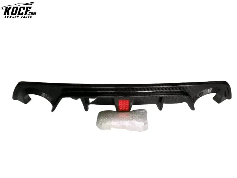 FITS 18-21 INFINITI Q50 CARBON FIBER REAR BUMPER DIFFUSER LIP W/LED BRAKE LIGHT