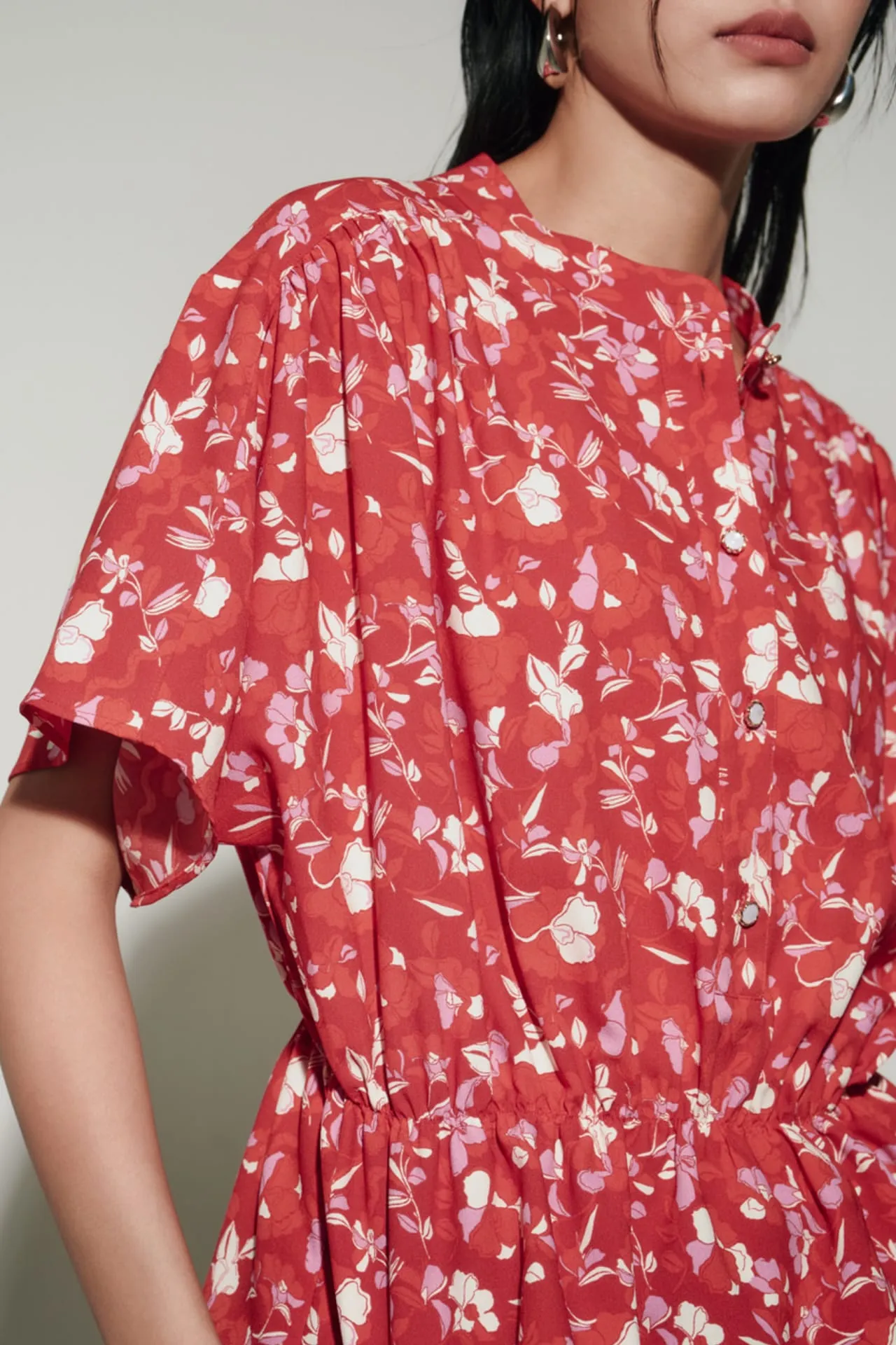 Floral Print Batwing Blouse