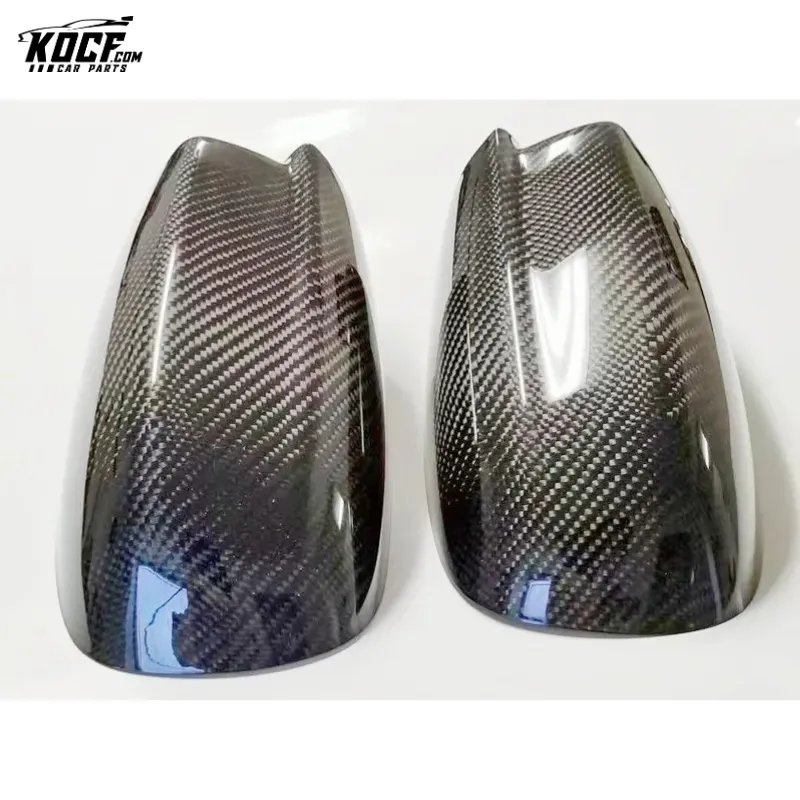 For 2011-2020 Dodge Charger Black Carbon Fiber Side Mirror Covers-Stick style- glossy finish