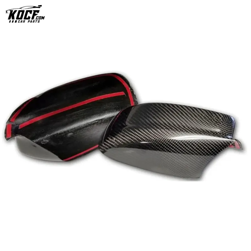 For 2011-2020 Dodge Charger Black Carbon Fiber Side Mirror Covers-Stick style- glossy finish