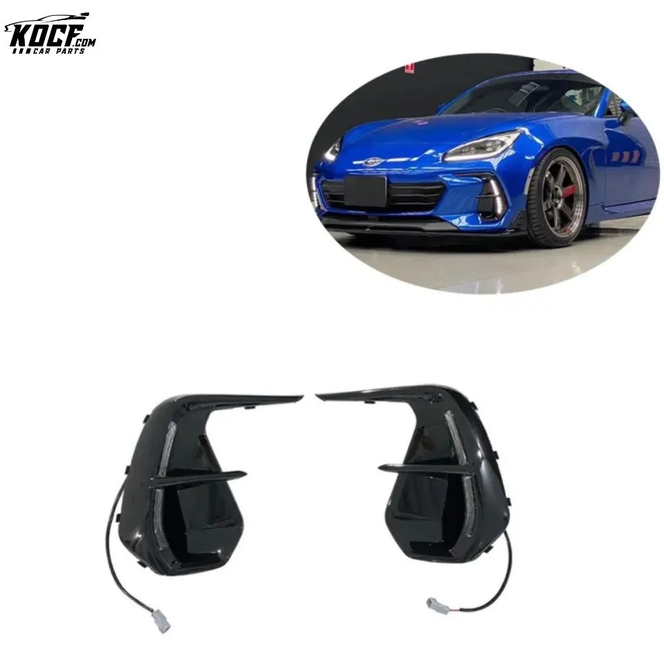 For 2022 Subaru BRZ ZD8 OE Style Front Bumper Plastic Painted Daytime Running Light Led DRL Fog light Bezel