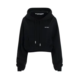 For All Helvetica Crop Oversize Hoodie in Black/White