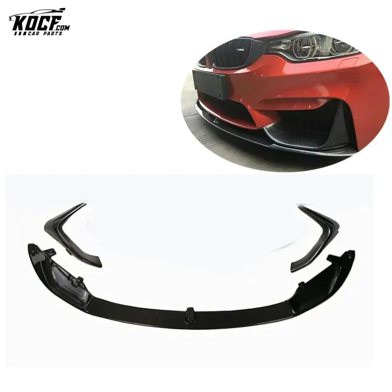 For BMW F80 F82 F83 M3 M4 Carbon Fiber Front Bumper Lip with splitter MP style 2015 