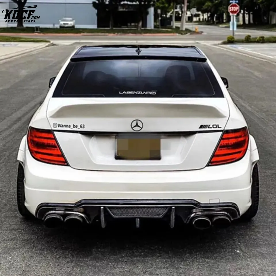 For Mercedes Benz C63 W204 2012-14 Vor style carbon fiber rear bumper diffuser Spoiler lip