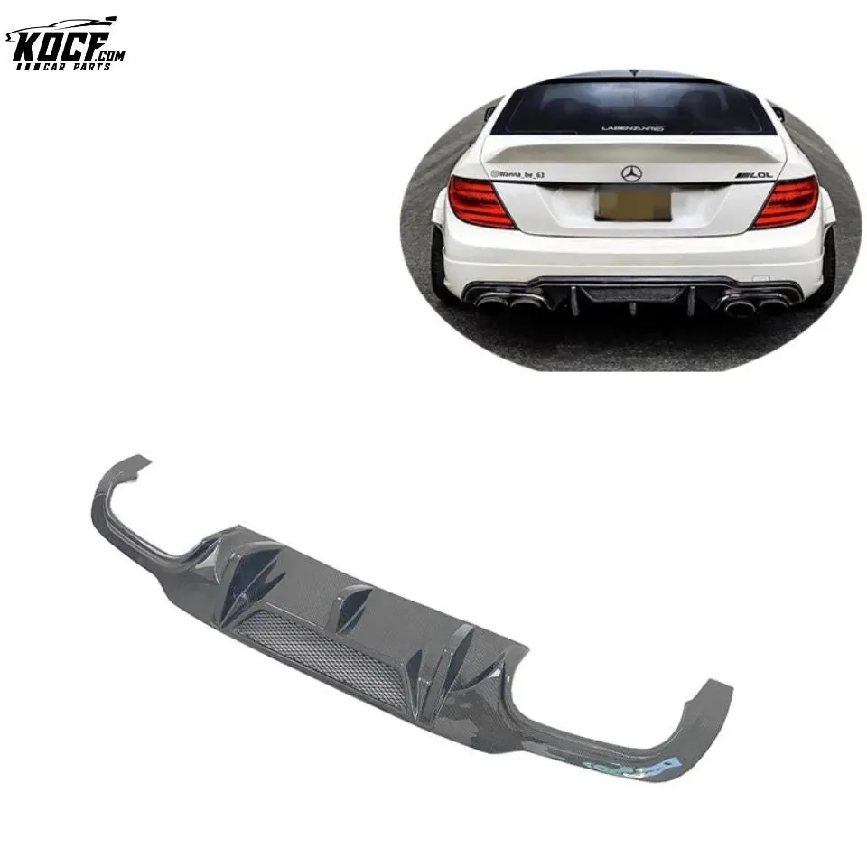 For Mercedes Benz C63 W204 2012-14 Vor style carbon fiber rear bumper diffuser Spoiler lip