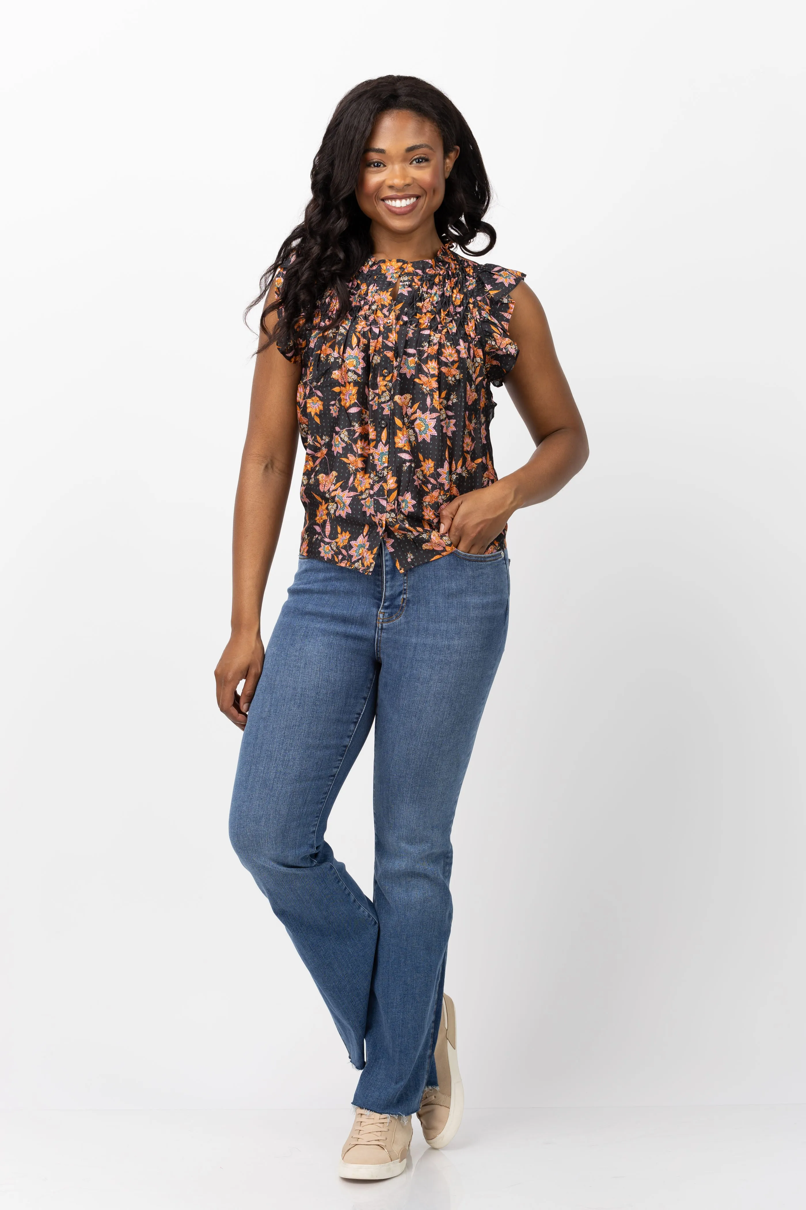 Frame Le Easy Flare Raw Fray Jeans in Mermaid