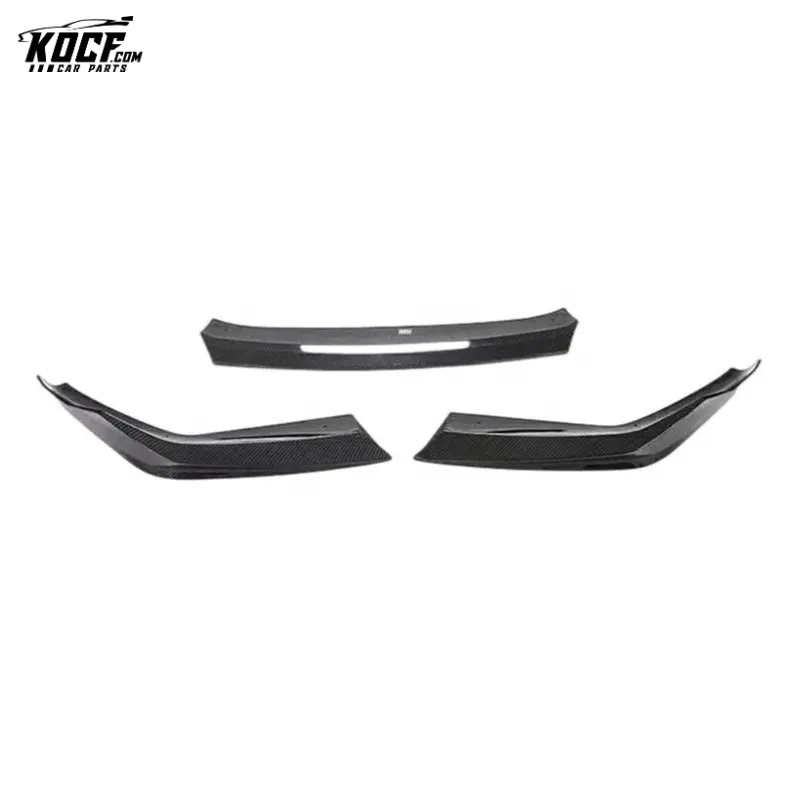 Front Bumper Spoiler Splitter Lip fit for 2021 BMW F90 M5 3-PC CS Style Carbon Fiber LCI Front Bumper Spoiler Splitter