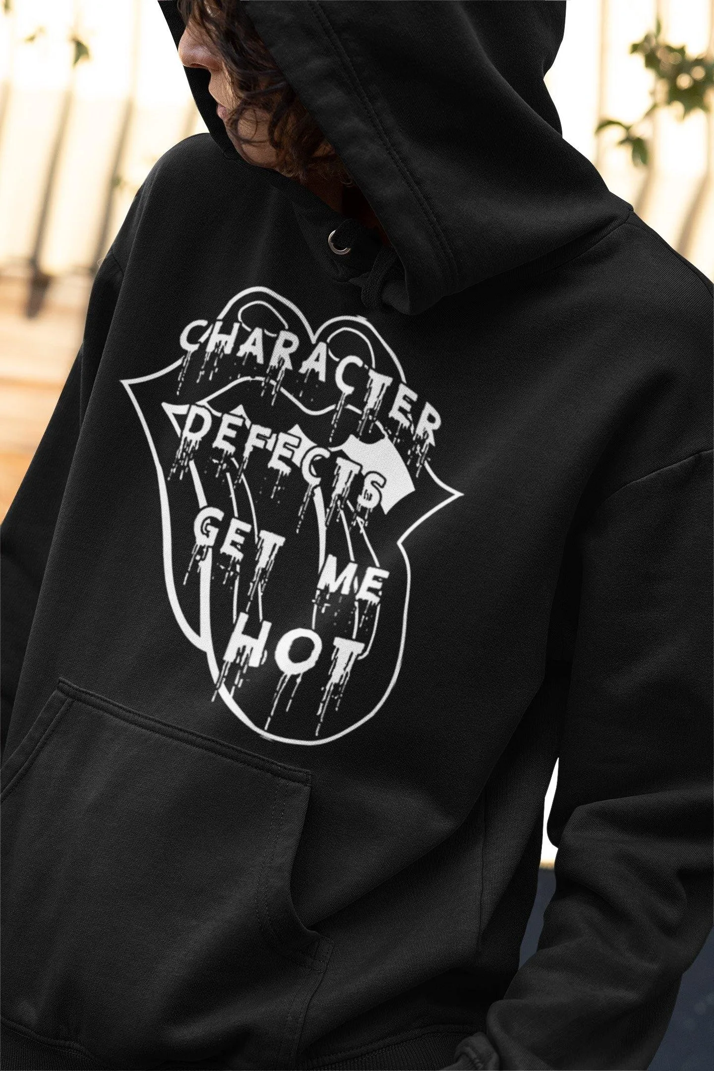 Hoodie - Defects Get Me Hot - Black