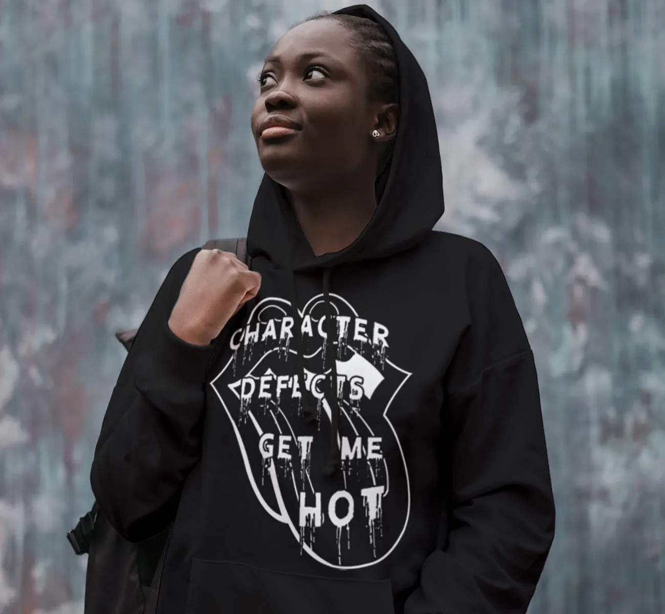 Hoodie - Defects Get Me Hot - Black