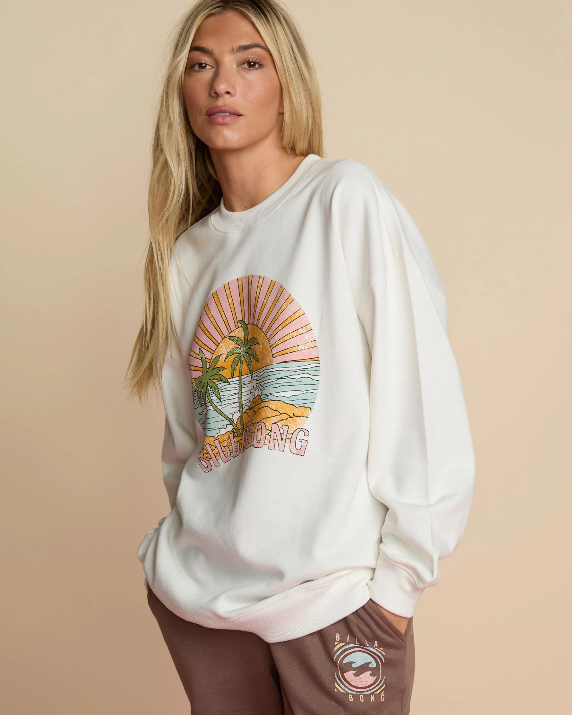 Island Life Crew Sweatshirt - Salt Crystal