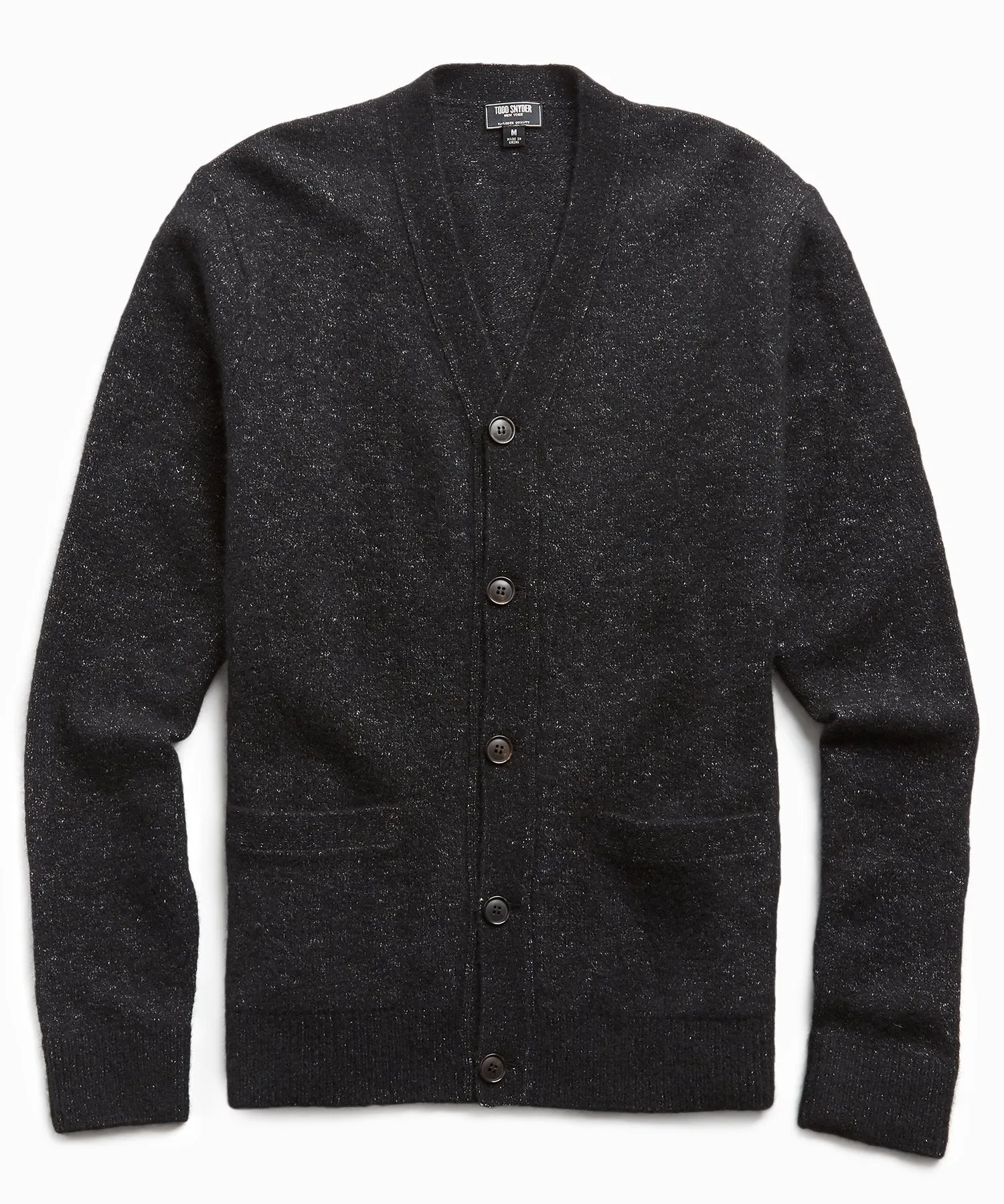 Italian Merino Cardigan in Black