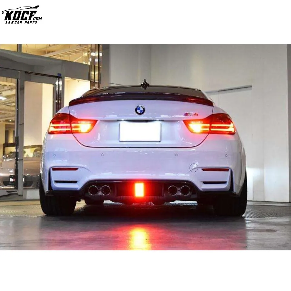 Kolhen Style carbon fiber rear diffuser with LED light for BMW F80 F82 M3 M4