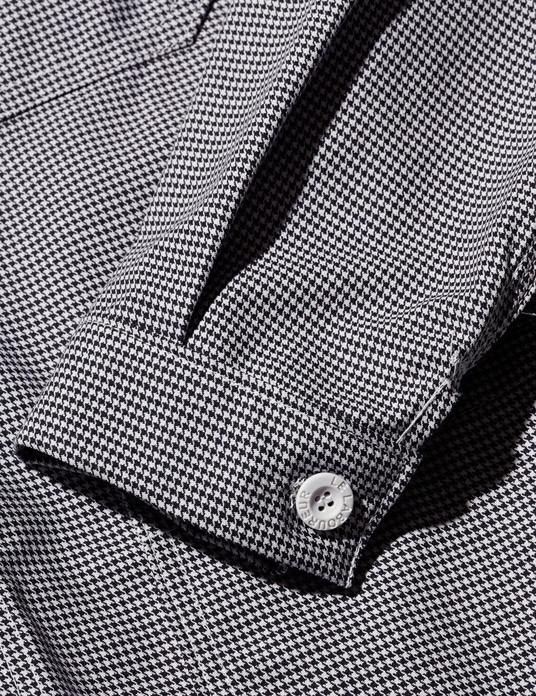 Le Laboureur Houndstooth Cotton Work Jacket - Black/White