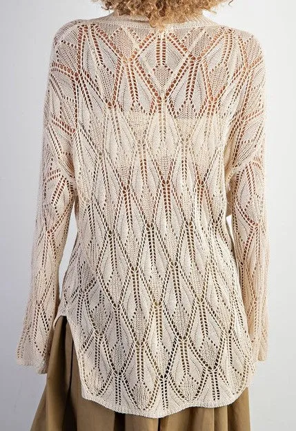 Leaf Sweater Tunic Top | Natural