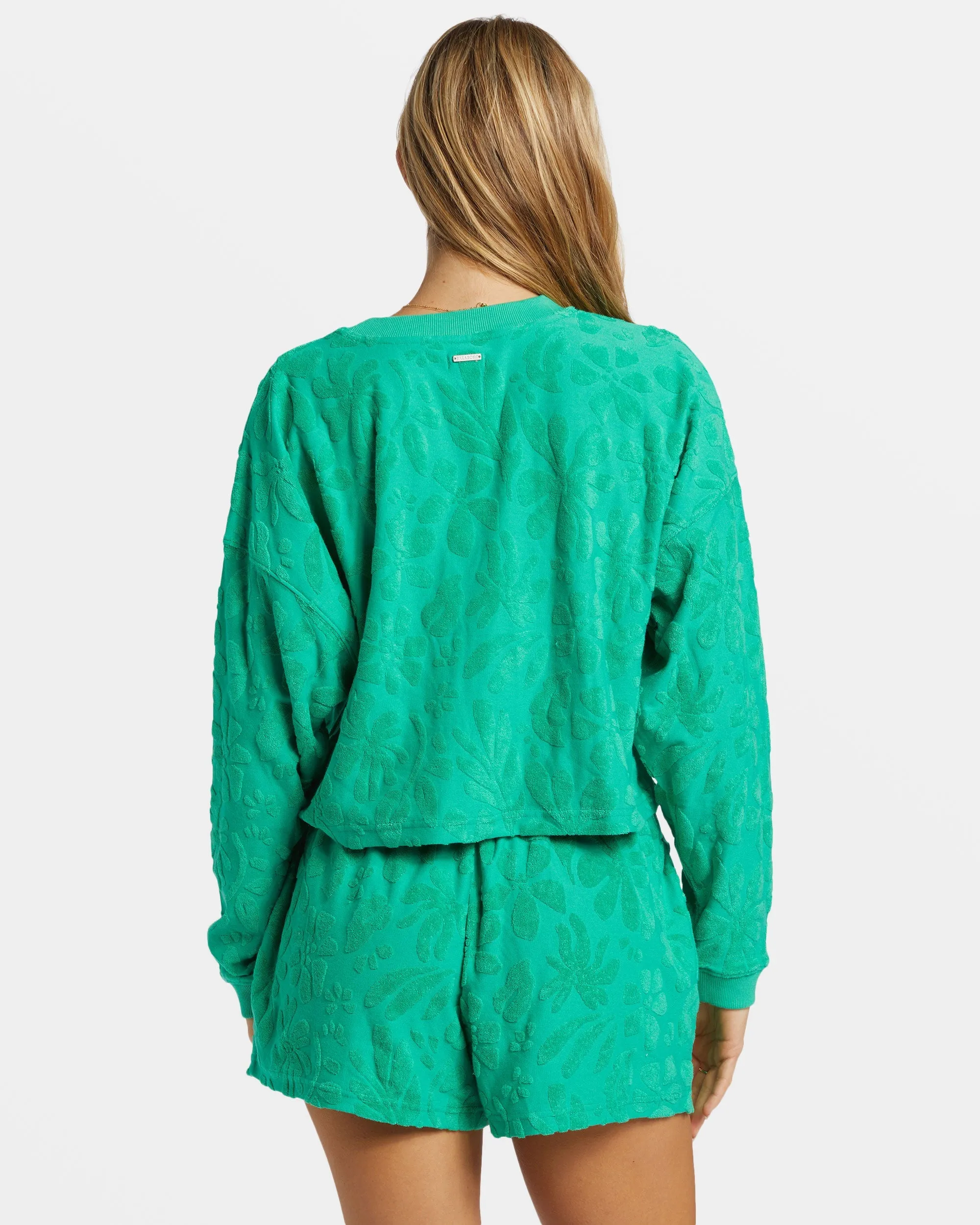 Loosen Up Crew Neck Sweatshirt - Tropical Green