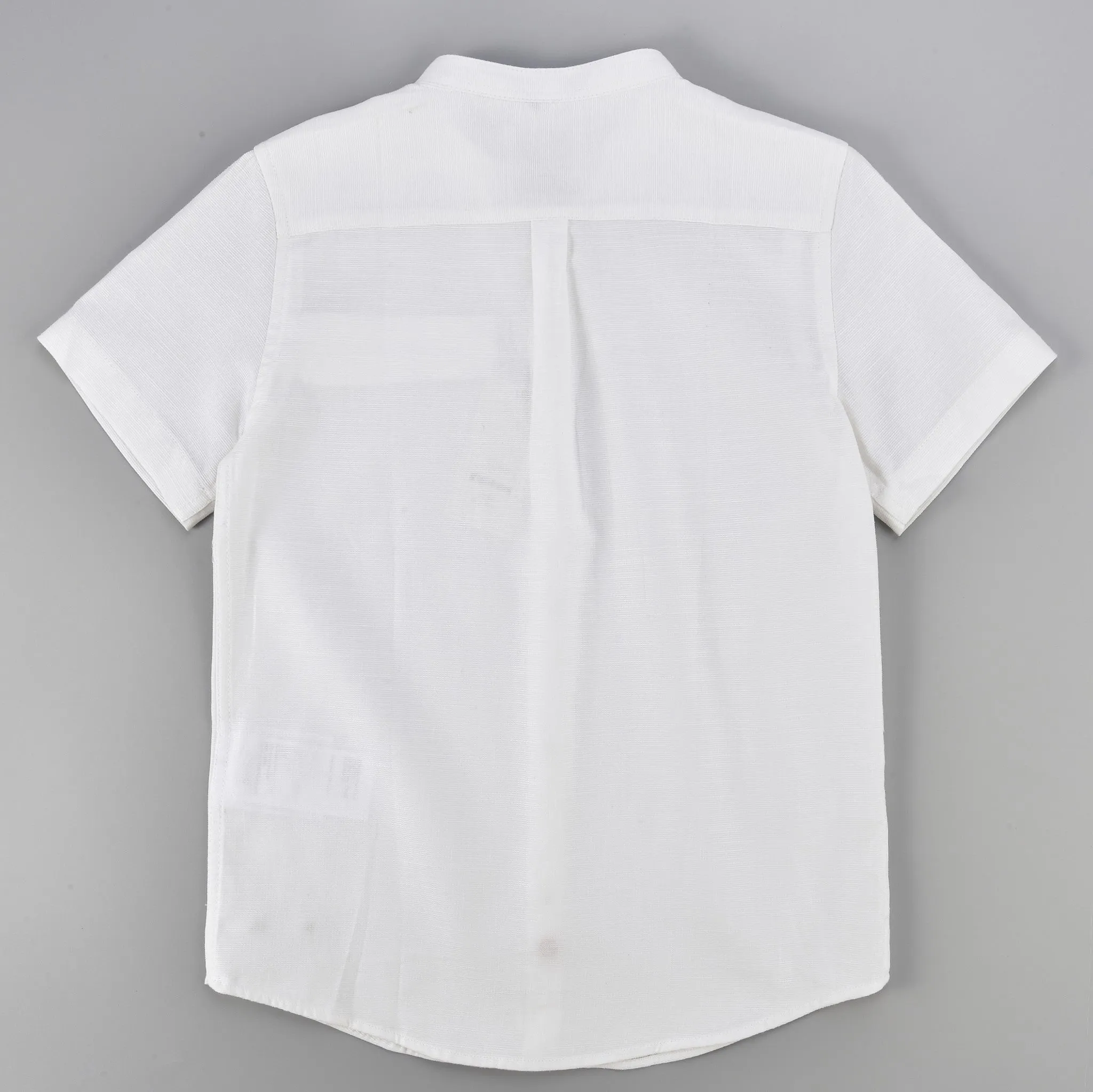 Mandarin Collar S.S Shirt- Elegant